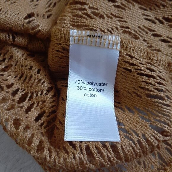 Maurices Women's Size Large Brown Tan Crochet Button Bohemian Duster Cardigan - Picture 7 of 12